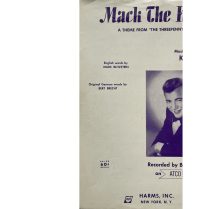BOBBY DARIN - Mack The Knife Sheet Music (1958)