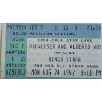 CONCERT TICKET - 1992 Tour (Coca-Cola Star Lake)